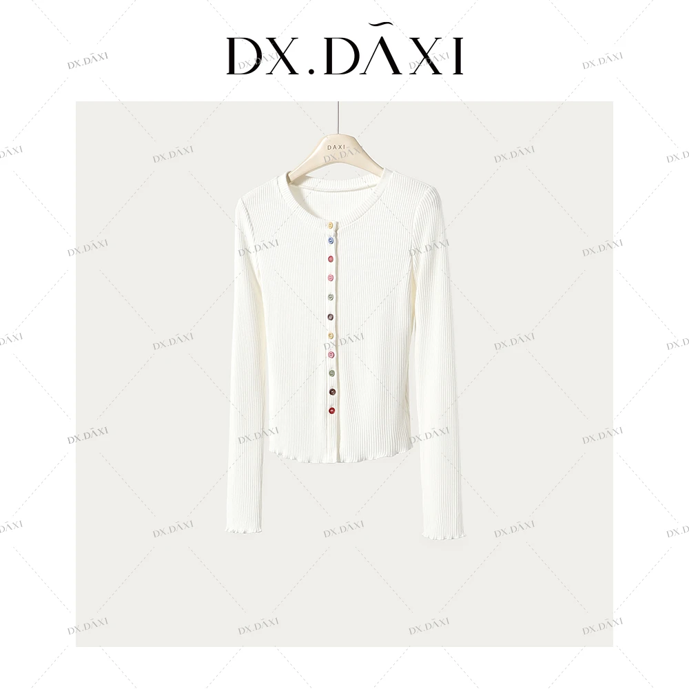 代大喜【秋风入怀】简约休闲长袖针织衫女2025秋季时尚打底衫上衣