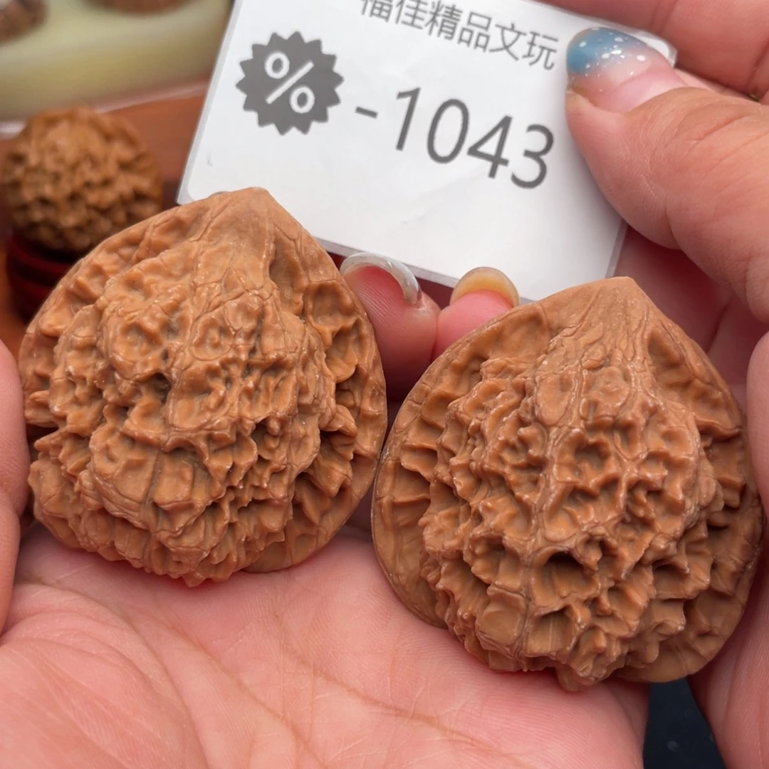 把件文玩核桃47桃心官帽