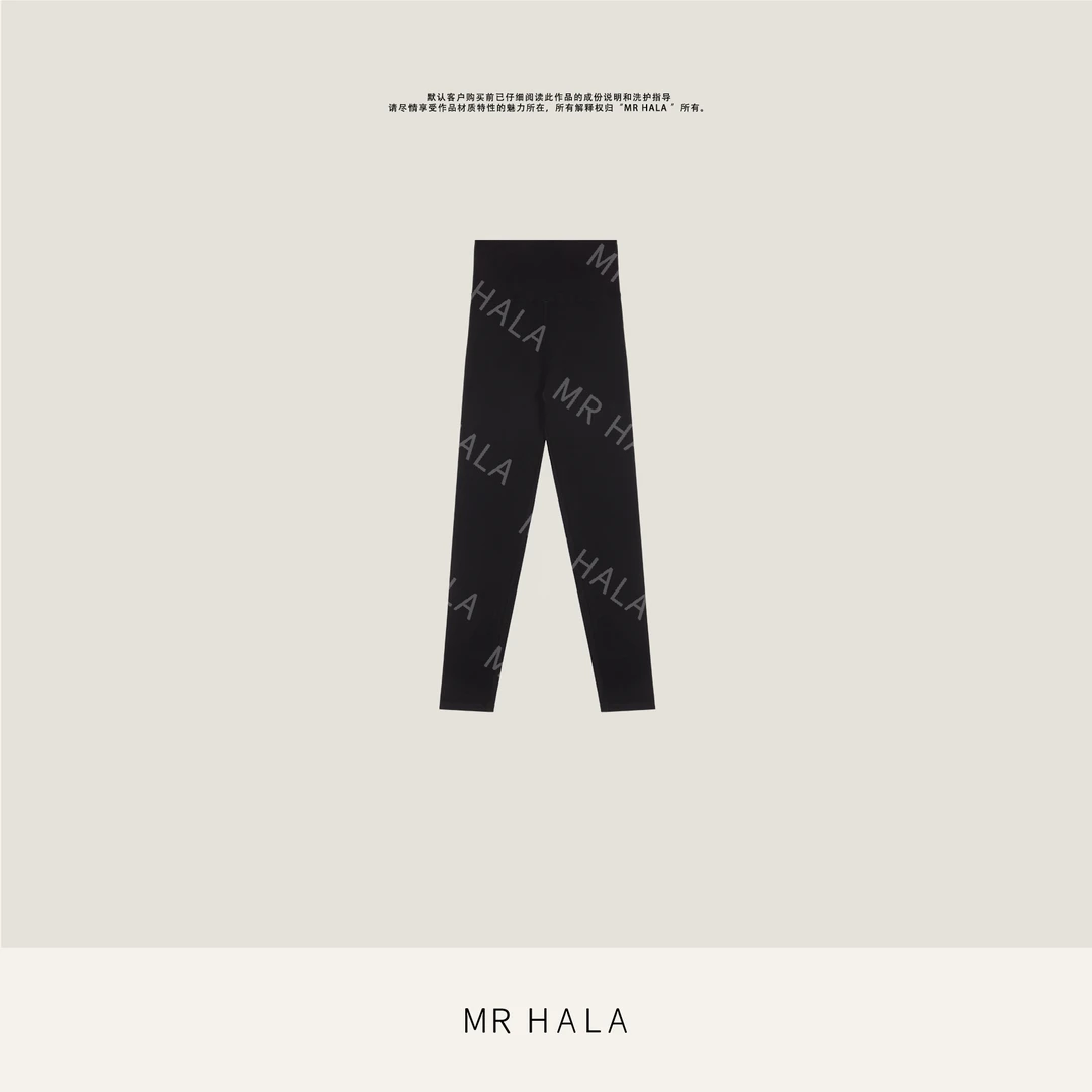 MRHALA 纤月新暖绒松紧一体织九分裤女 MK41221