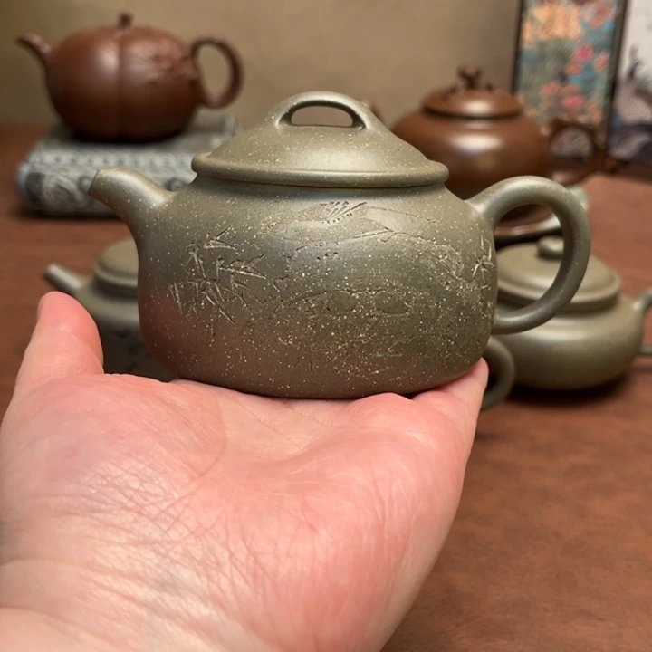 茶壶紫砂泉****器扁韵壶