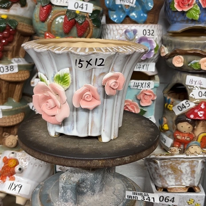 紫砂花盆粗陶材质多肉花盆