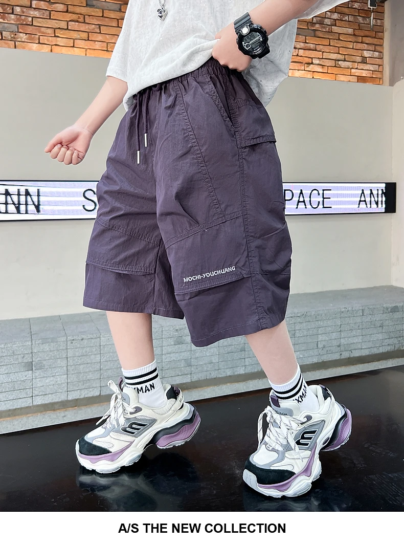 男童短裤宽松休闲2025新款洋气夏季工装五分裤中大童男孩薄款中裤