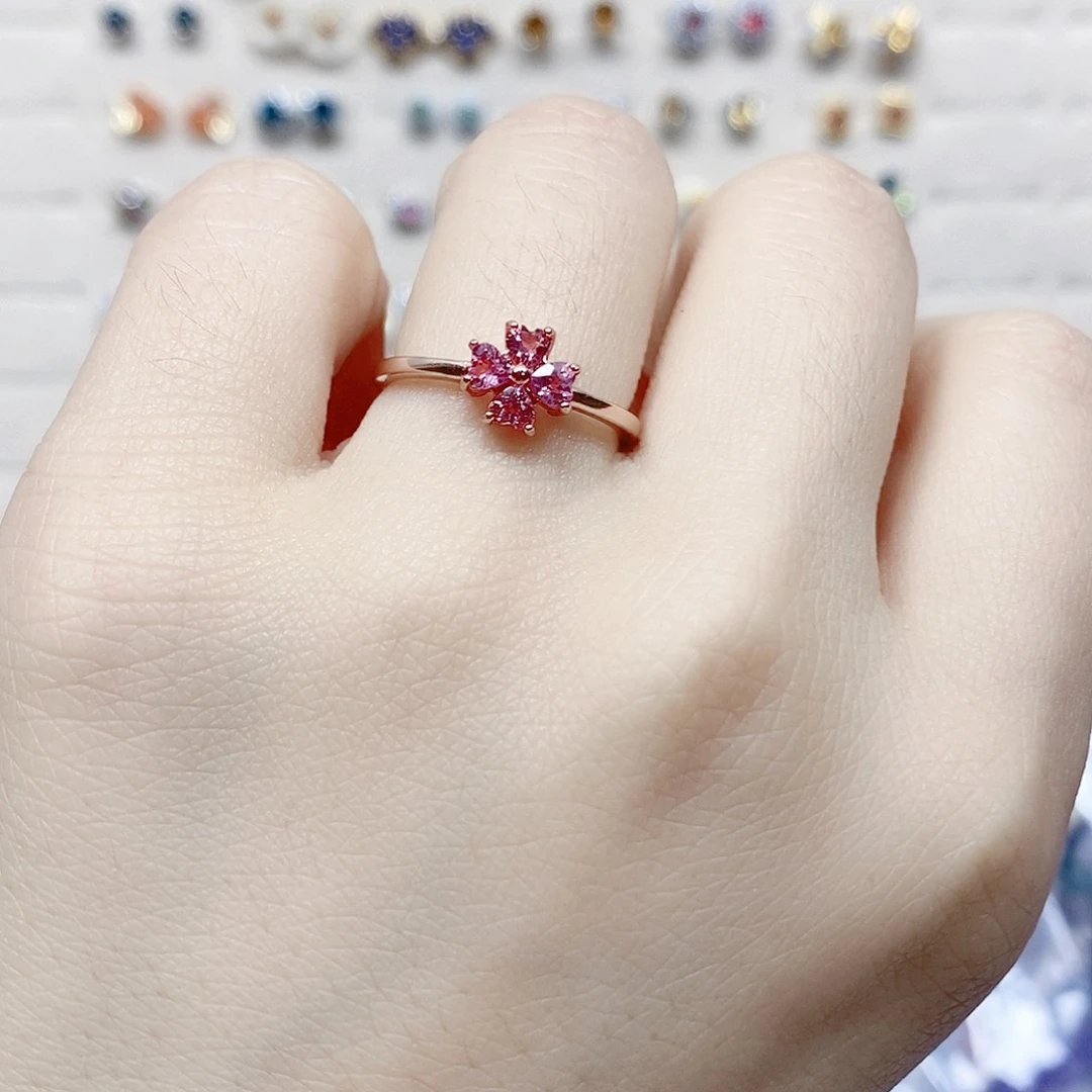 碧玺戒指银S925镶嵌戒指