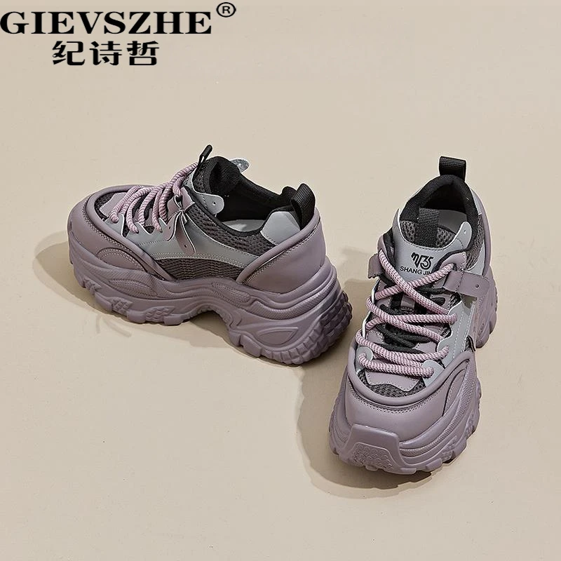 纪诗哲松糕厚底10CM增高老爹鞋女款2025秋冬新款轻便运动鞋女款