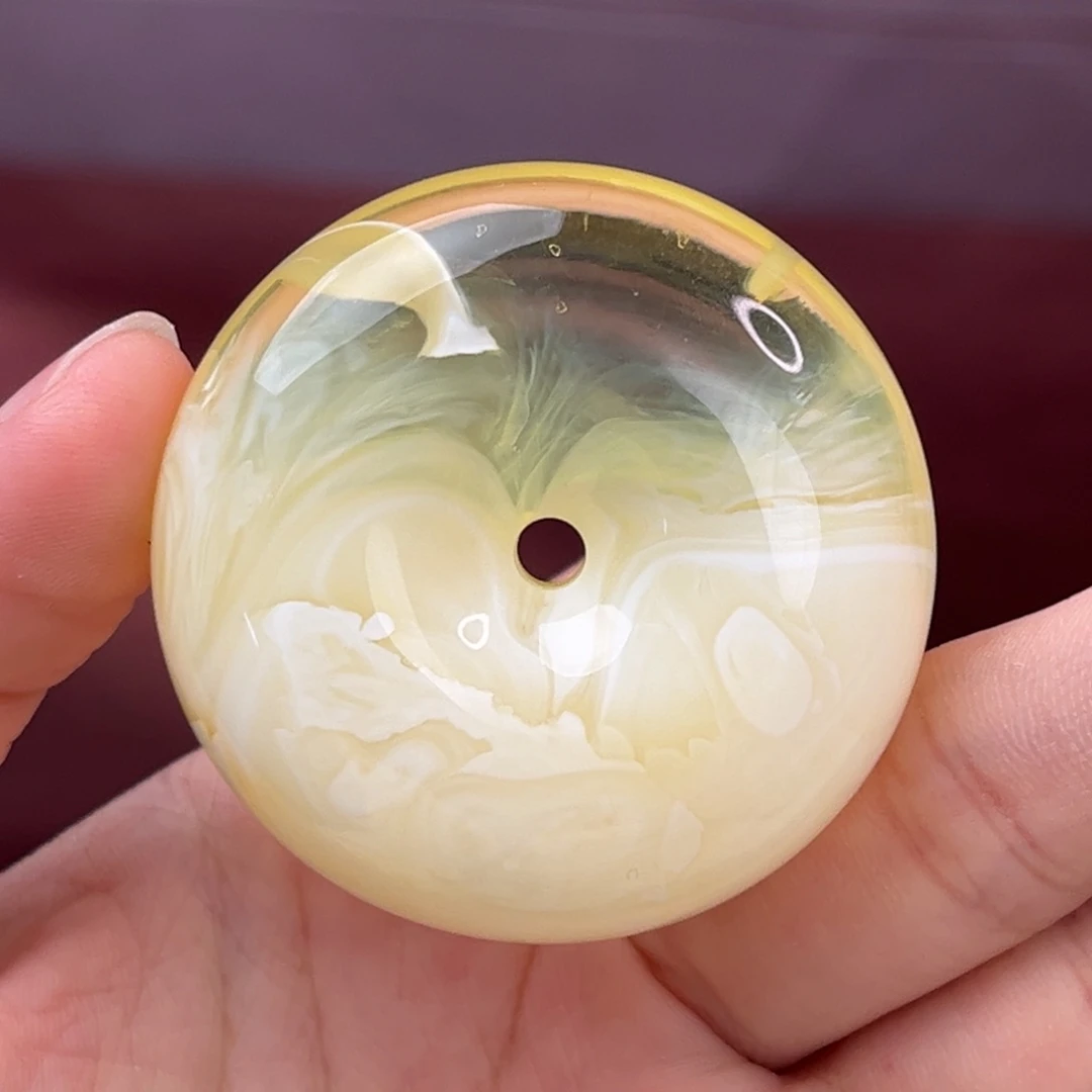 未镶嵌琥珀裸石荧光拉丝面包圈