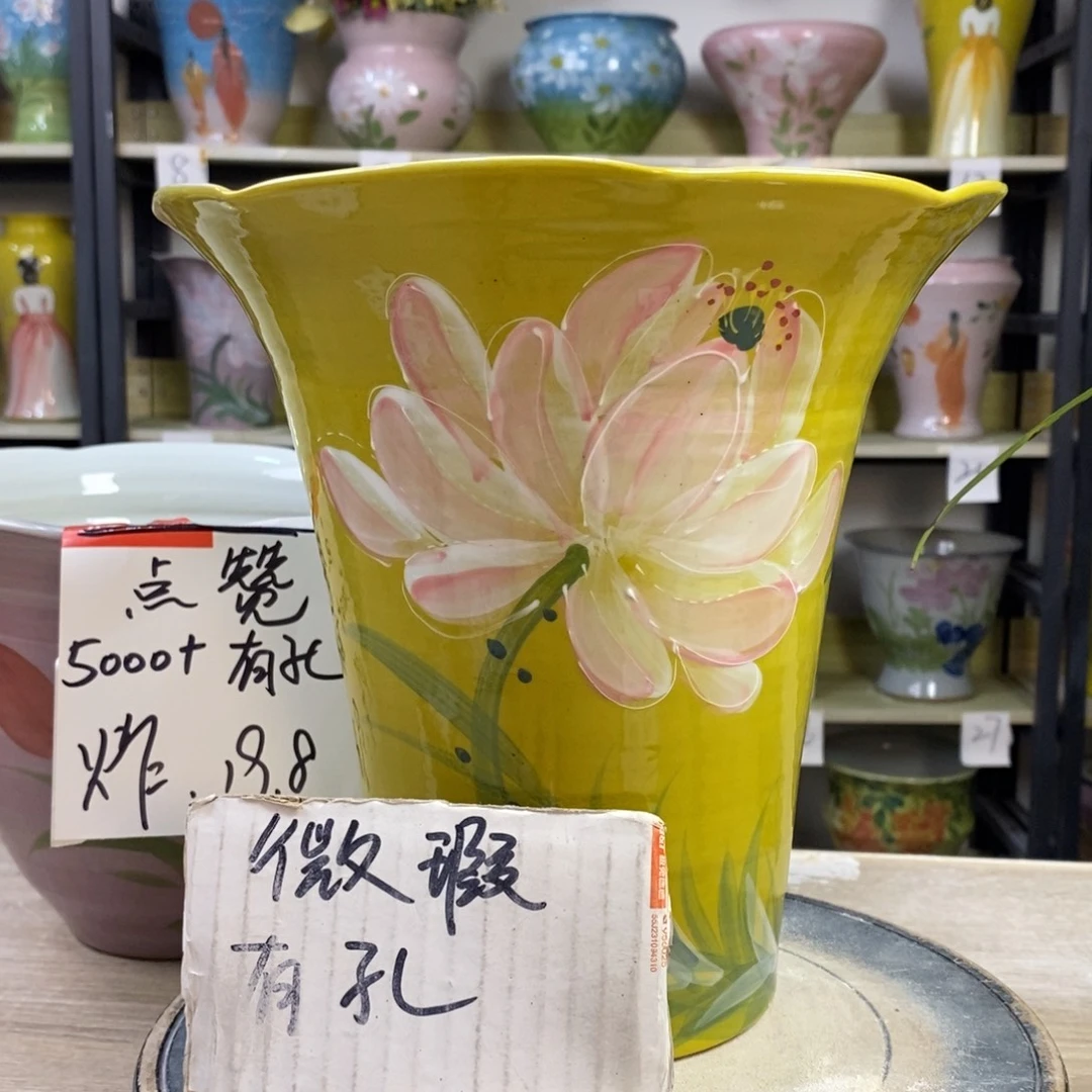 景德镇手工手绘陶瓷花盆