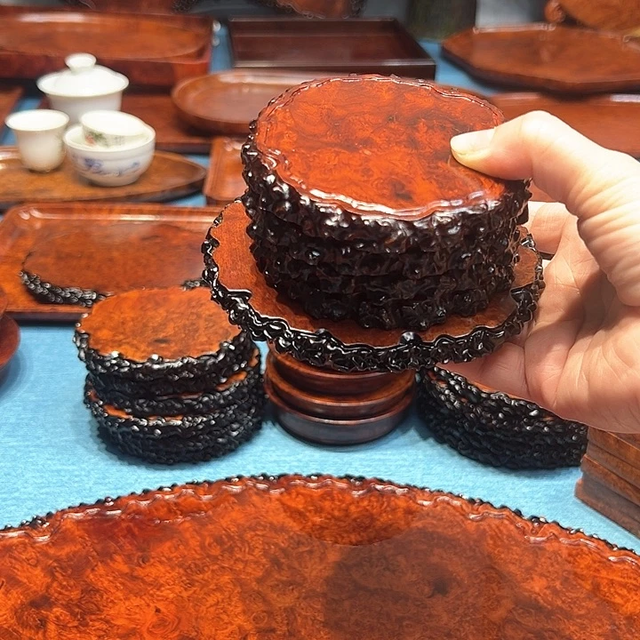 木缅花榴疤壶承➕杯垫