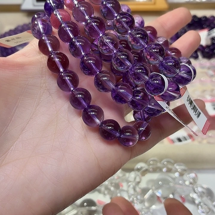 玉巴西紫卡10mm手串毕业级