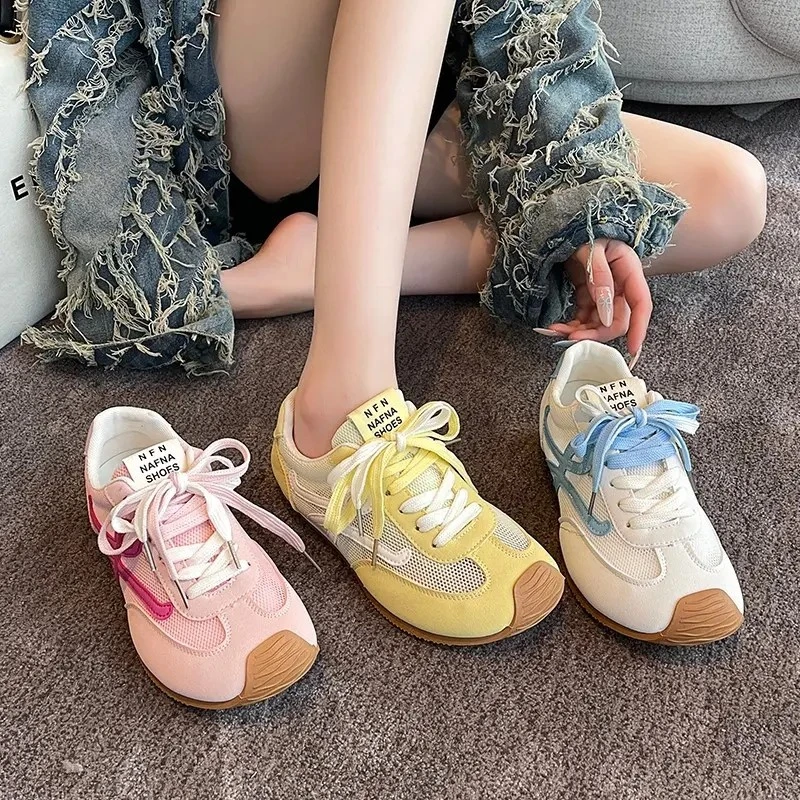 增高网面小歪头德训鞋2025年夏季薄款透气欧若风休闲阿甘德训鞋