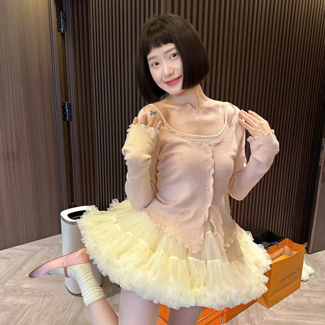 wyd小樱桃 【樱花】25春 假两件樱花粉针织衫