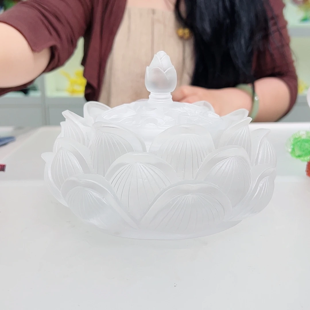 【闪购商品】琉璃手工艺品莲花香炉 18cm