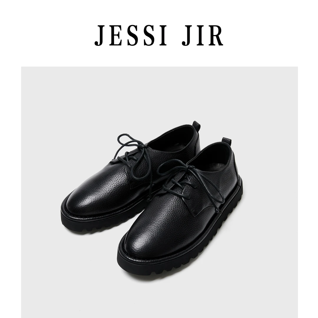 JESSI JIR 男士鹿皮休闲鞋 厚底皮鞋 复古德比鞋