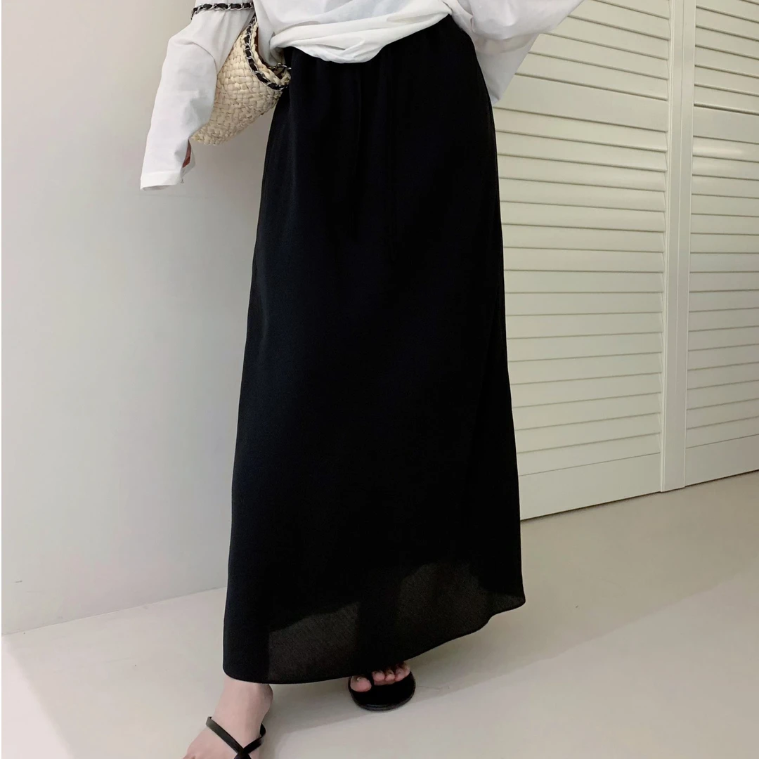 SUNCC自制 浪漫流沙 夏季气质显瘦优雅INS风百搭高级松紧腰半身裙