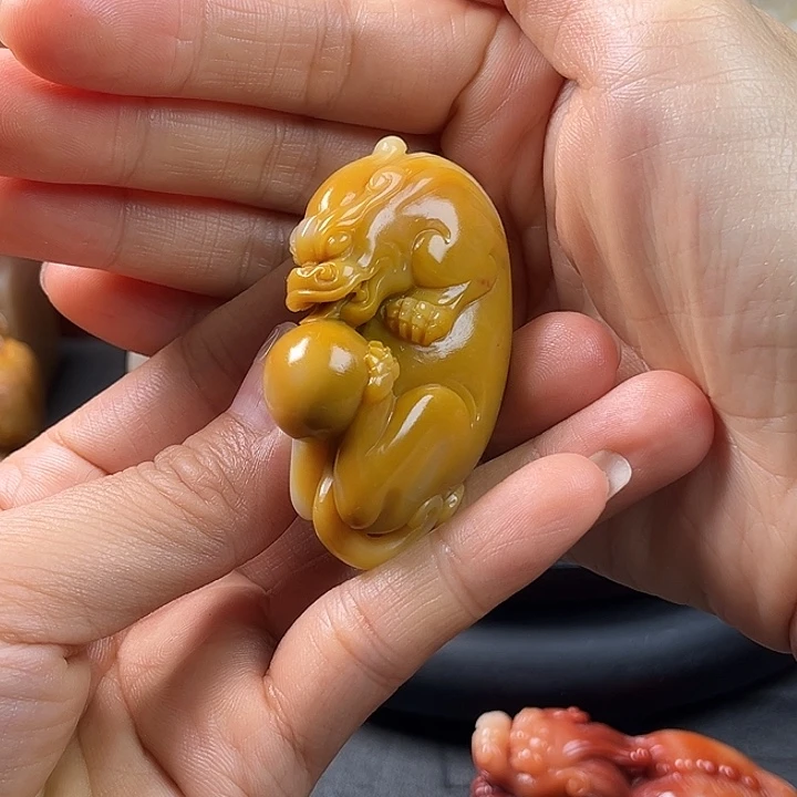 寿山石手把件把玩件