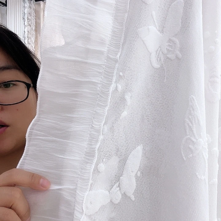 乳胶白色蝴蝶6✖️2.7纱帘