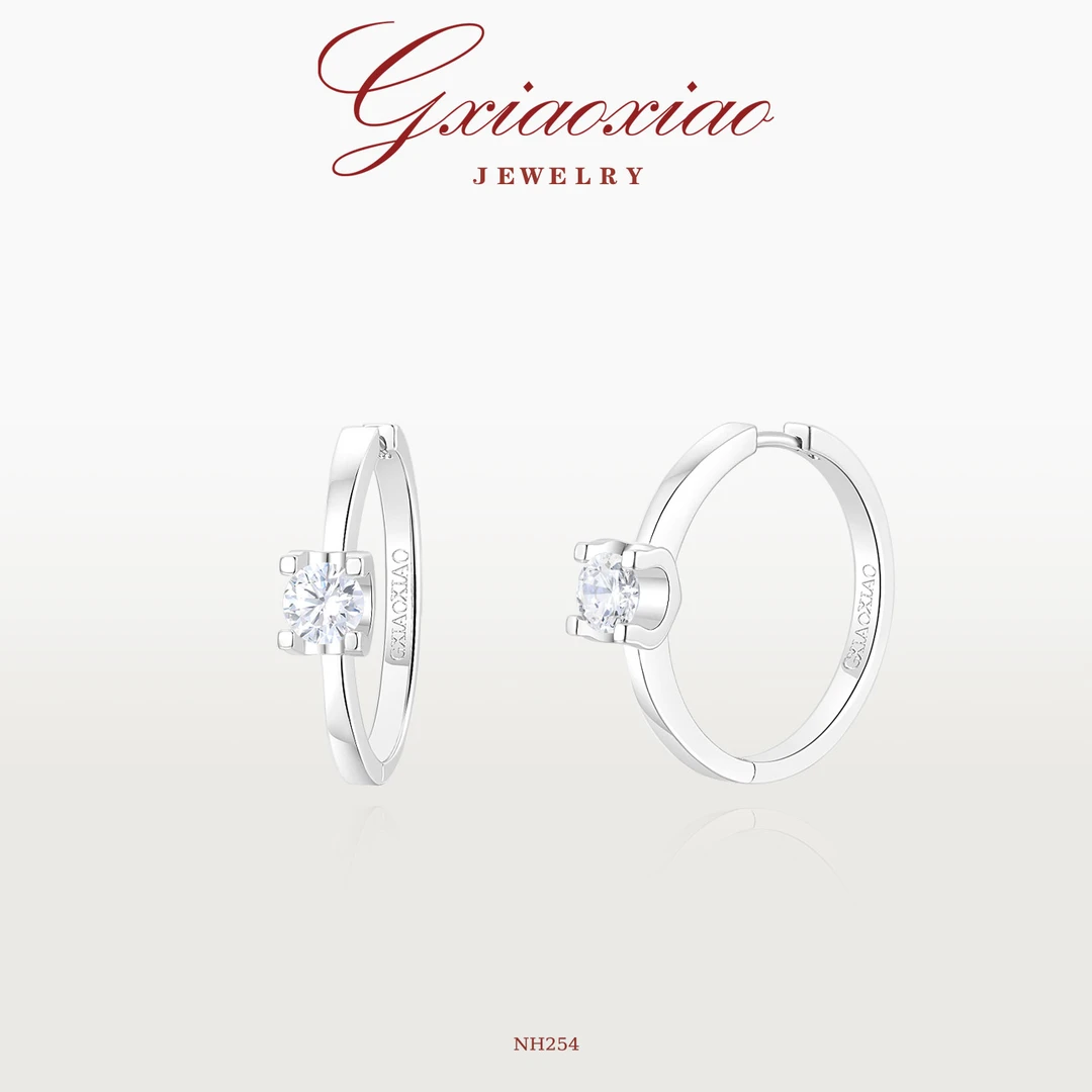 G XIAOXIAO 镀K金 法式时尚高级气质百搭四爪耳环 NH254