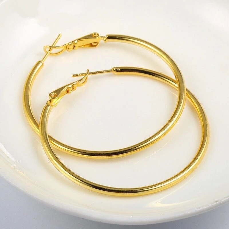 铜合金耳饰 铜合金耳饰/直径50大耳环时尚潮流百搭气质