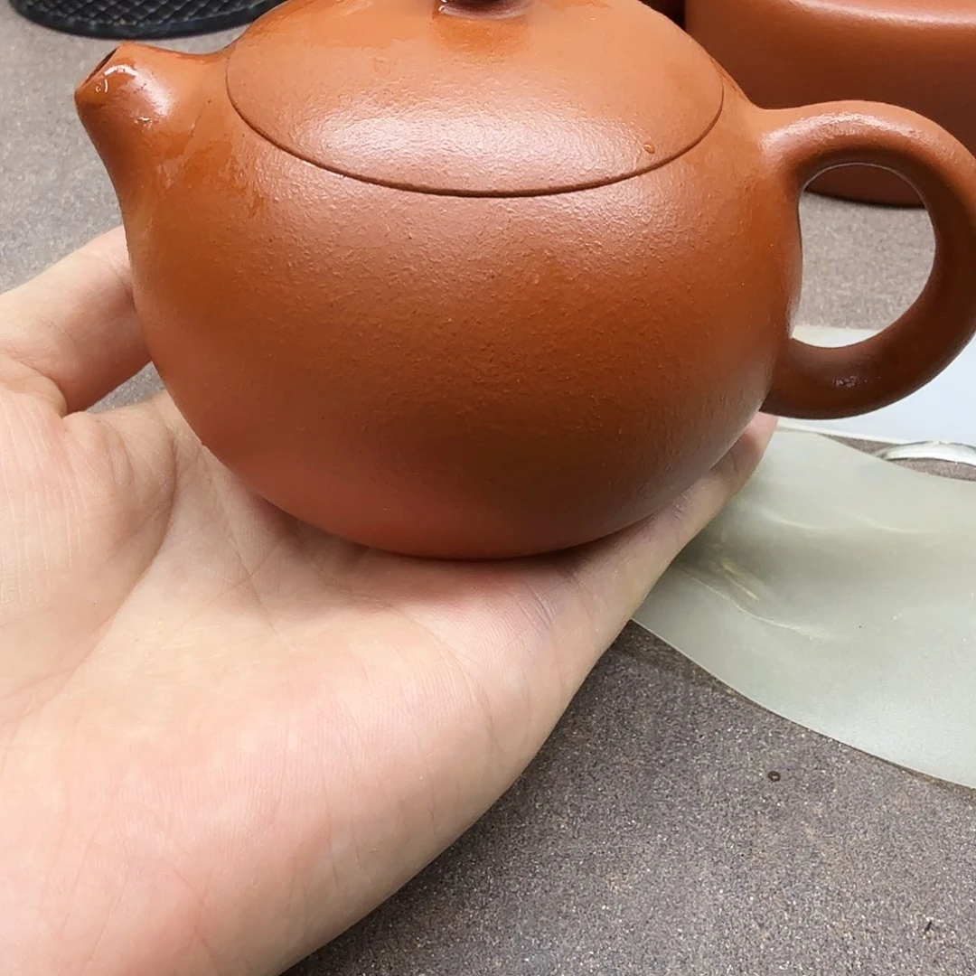 杠***开茶壶紫砂朱泥全手工150cc