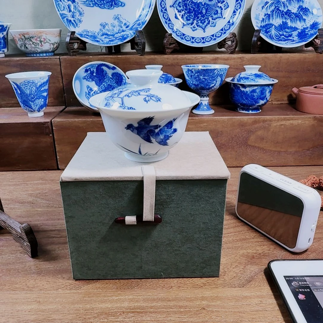 泥塑用****7盖碗手工手绘