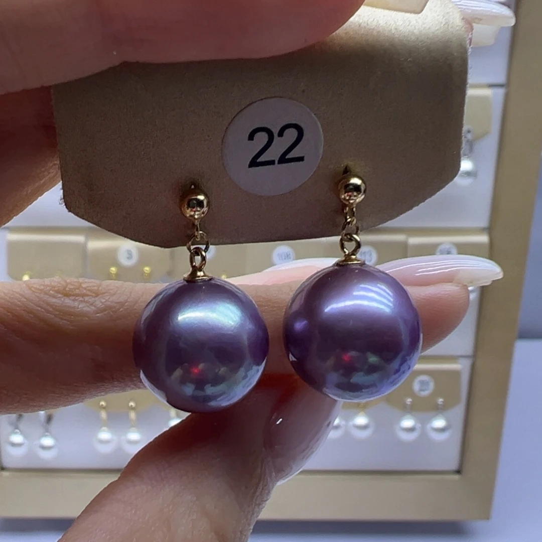 淡水珍珠银S925镶嵌耳饰