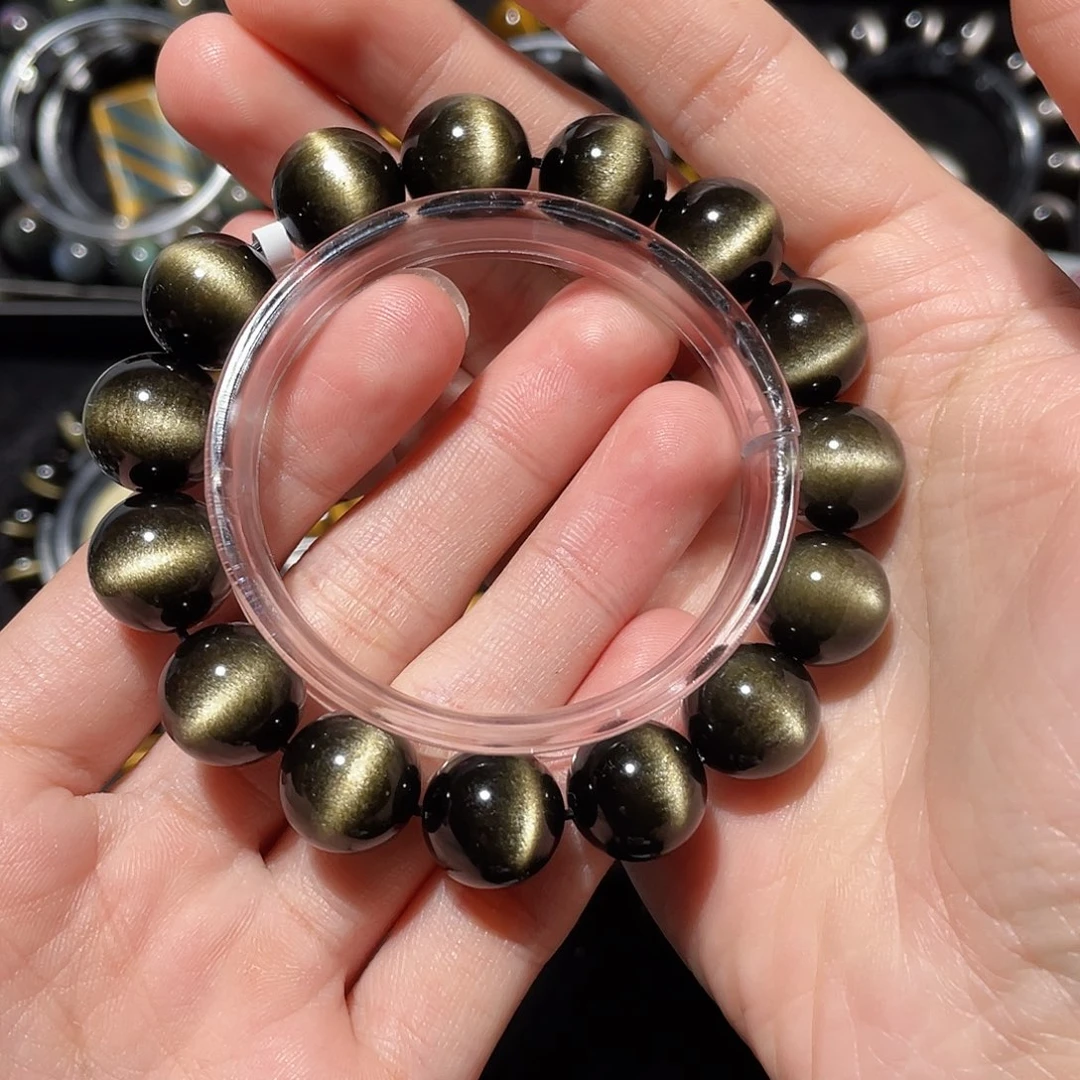 卿***.黑曜岩未镶嵌手链