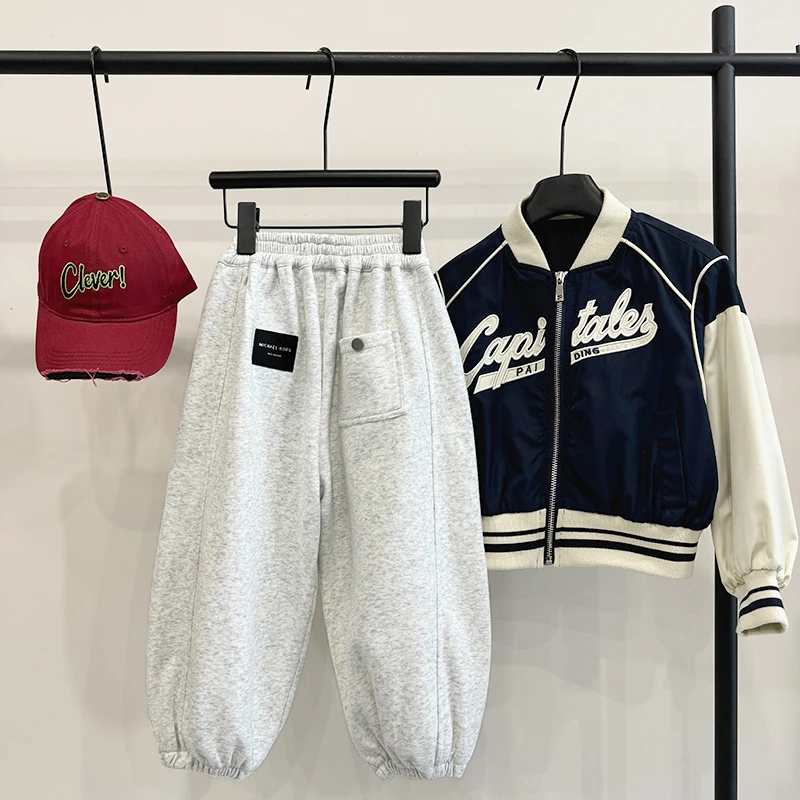 【小首尔】现货-qc7春装儿童韩版潮流休闲运动风宽松卫裤HBB3623