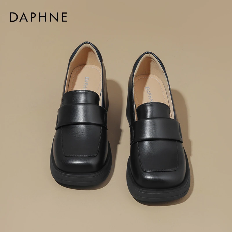 达芙妮法式复古厚底乐福鞋女款2025春季高级感浅口jk制服鞋小皮鞋