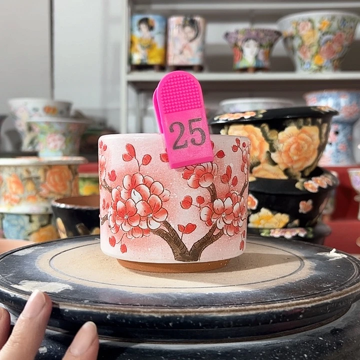 景德镇手绘花盆 满38包邮