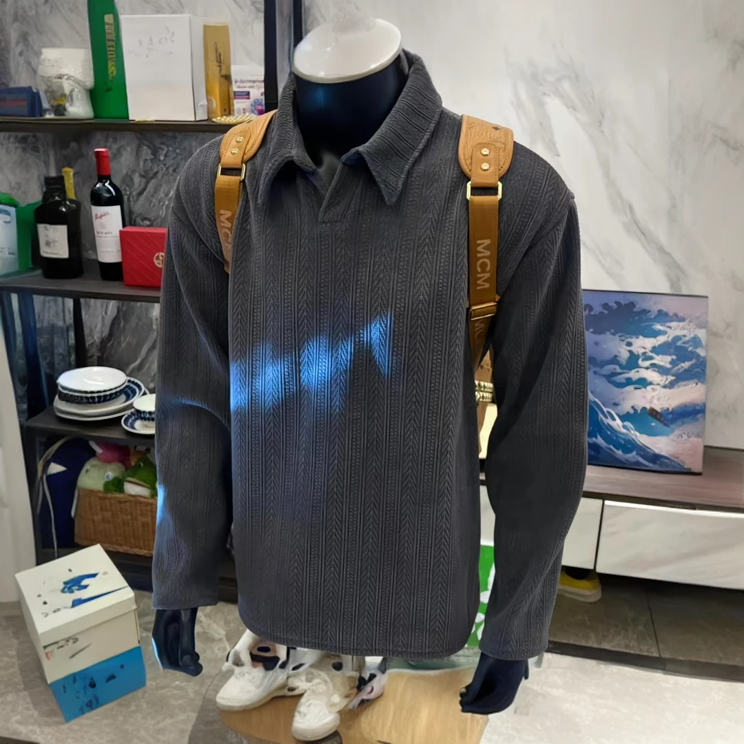 vintage麦穗纹提花重磅卫衣男春秋百搭潮流潮牌套头宽松中山外套