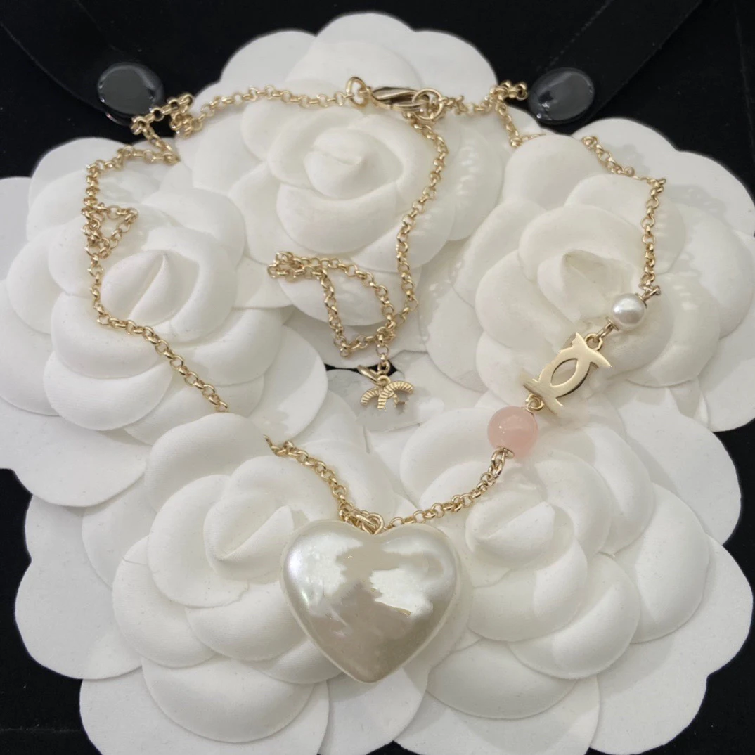 铜合金项链 铜合金小香粉色爱心项链高级定制系列 直播间实物为主