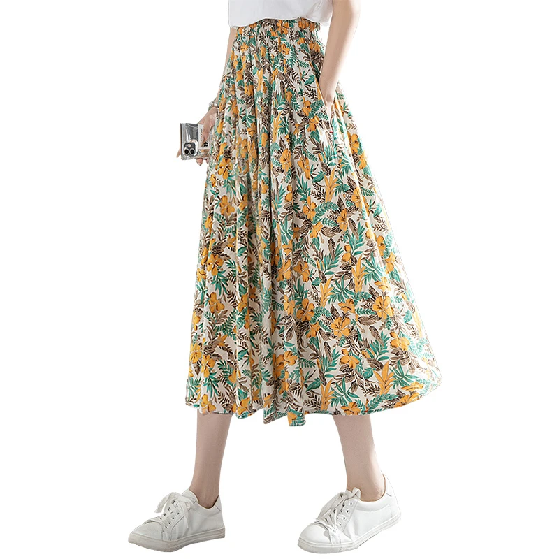 【欧若风】丝柏舍2025春新款女高腰A字中长款半身裙S31B1034BS