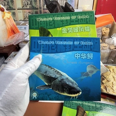 黄铜合金动物鲟蝶精制币套装，，，，