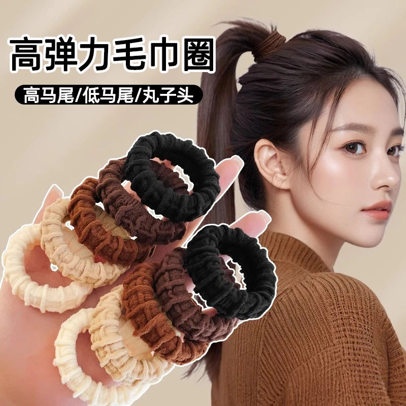 发圈扎头发加粗加厚高马尾头绳扎马尾高弹力橡皮筋舒适不伤发发绳