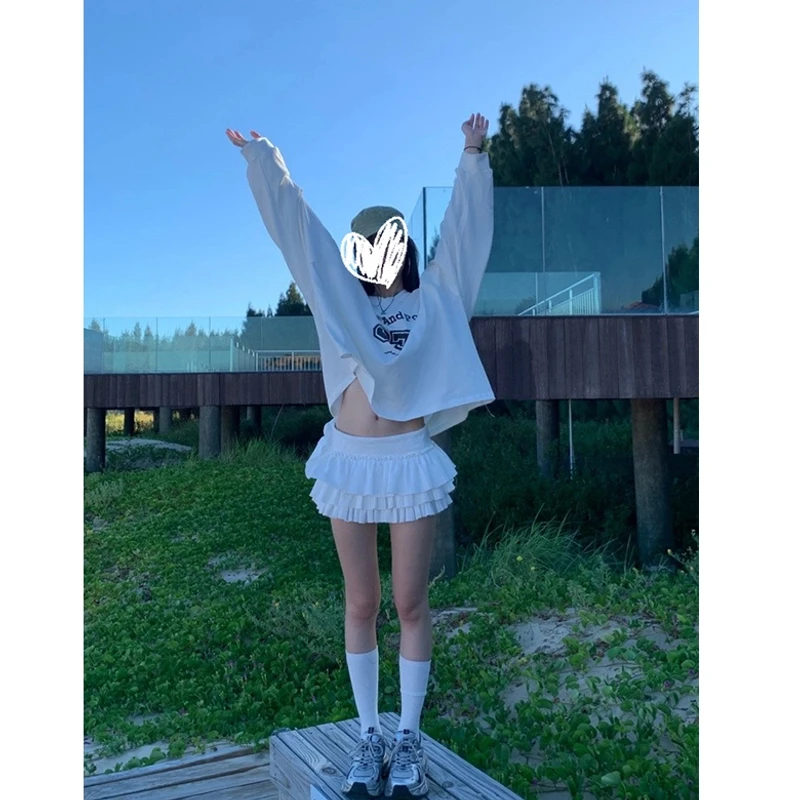 2025新款超短裙裤春夏时尚纯欲百搭设计感学院风蛋糕半身短裙宽松