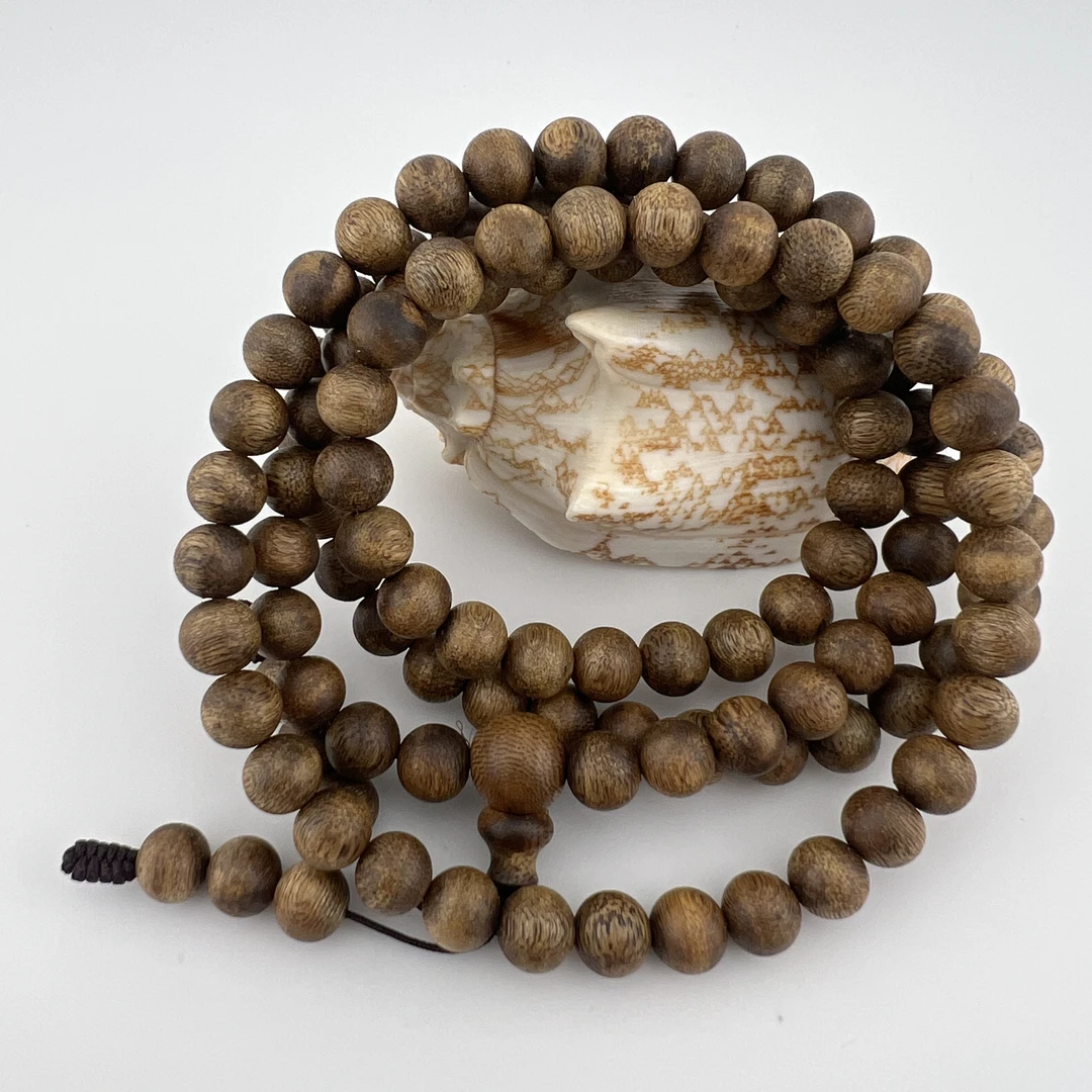 YH-123240沉香金沙叶-虫漏卡0.8圆珠多圈约20g