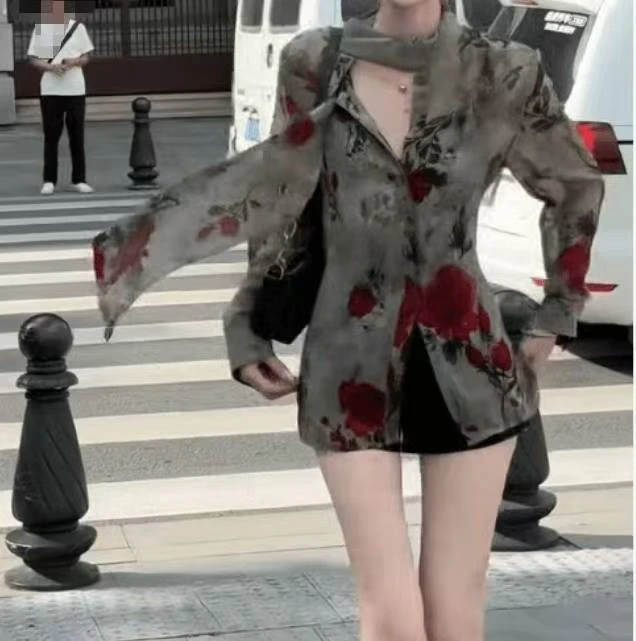 新款百搭轻奢显瘦法式复古文艺宽松长袖上衣