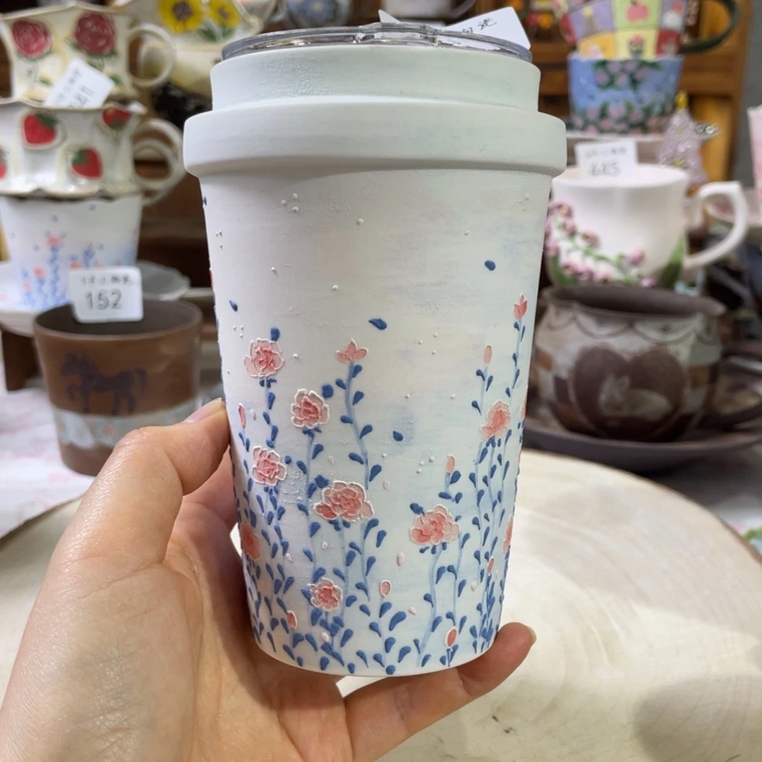 景德镇手工岩彩玉泥杯102