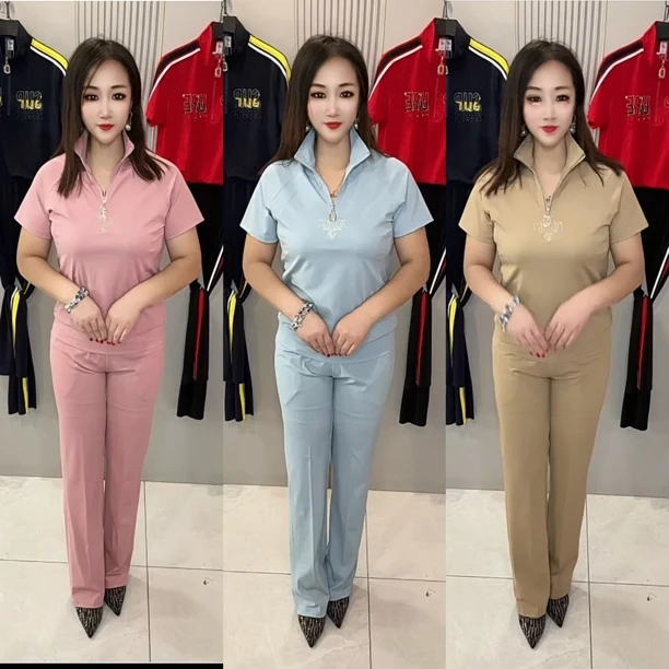 气质中老年减龄显瘦休闲运动套装女夏季薄款洋气两件套