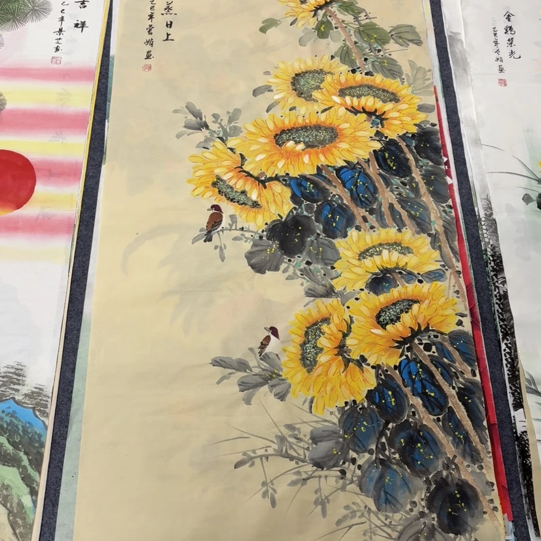 国画140×70手绘画画画