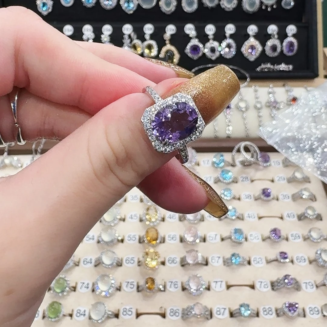 纯***·银S925镶嵌戒指紫晶