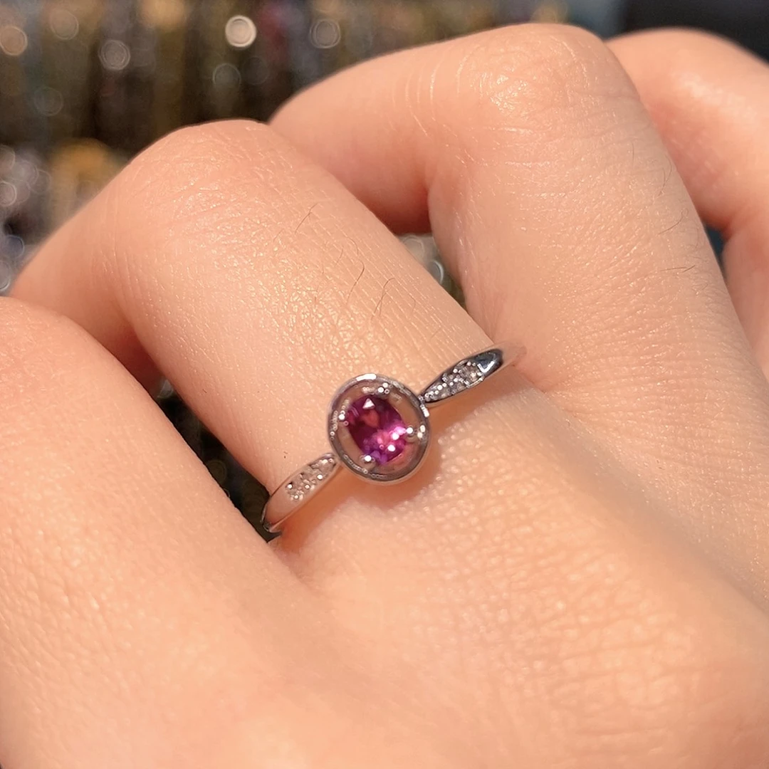 银S925镶嵌戒指石榴石镁铝石福利