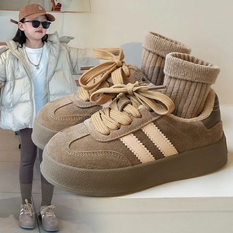 阿童木加绒女童运动鞋子秋冬新款儿童二棉鞋女宝德训鞋男童休闲鞋