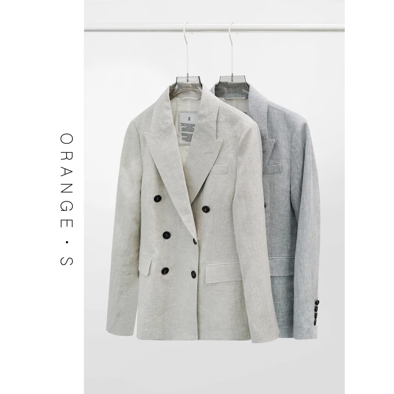 【B*C银葱西装】法国诺曼底进口亚麻！银色葱线~低调轻奢西装外套