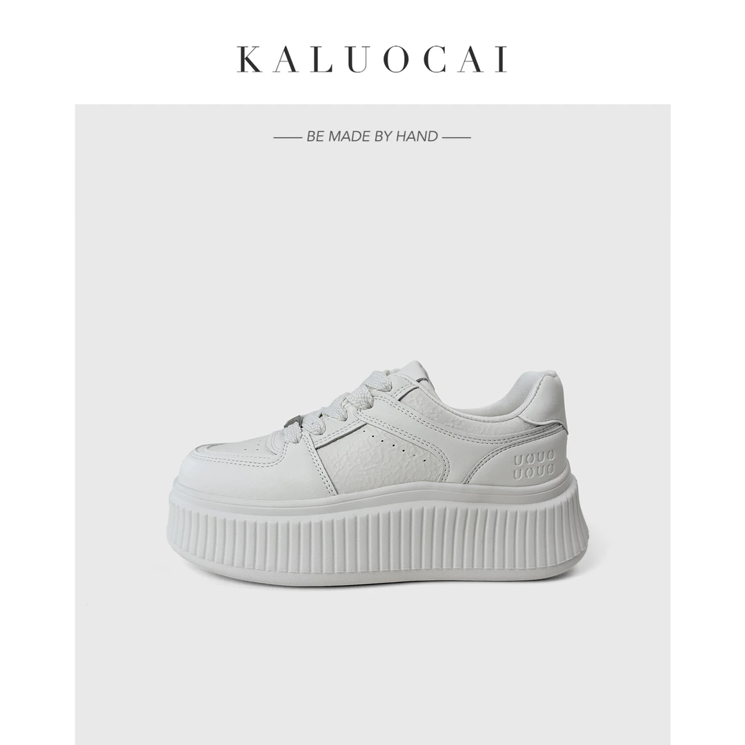 【跟高5cm】2025新款休闲鞋厚底老爹鞋女增高透气松糕鞋板鞋小白鞋