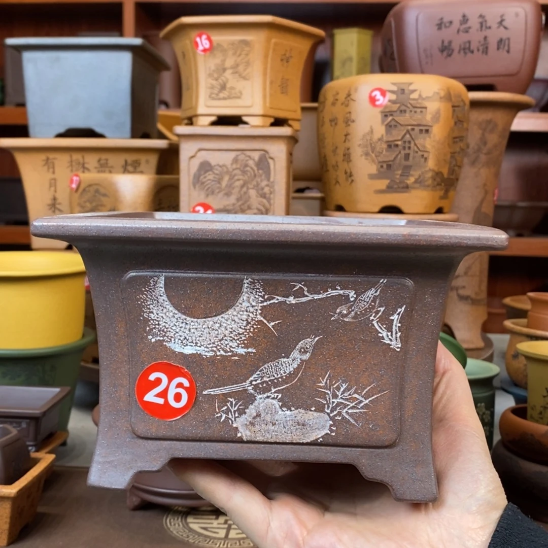 紫砂花盆盆景花盆小