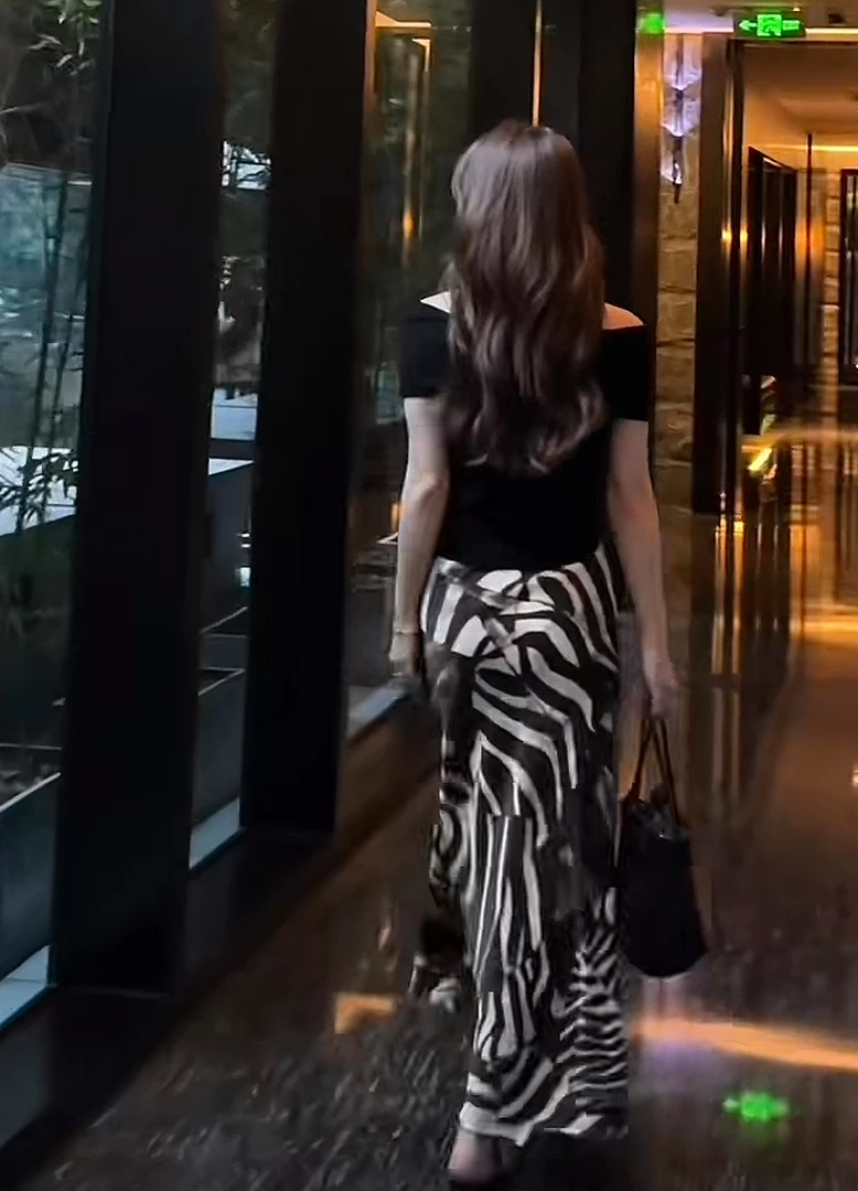 【十一】 法式斑马纹包臀复古修身半身裙-巴黎梦