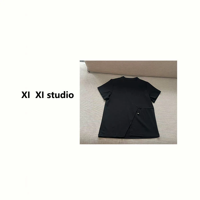 【汐汐女装】夏款小个子休闲百搭设计感抽绳T恤 81953