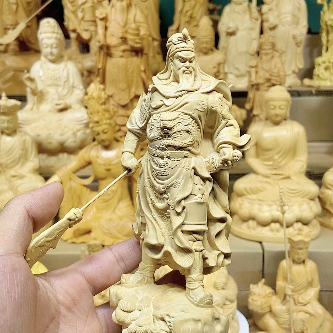 黄杨木18公分横刀关公