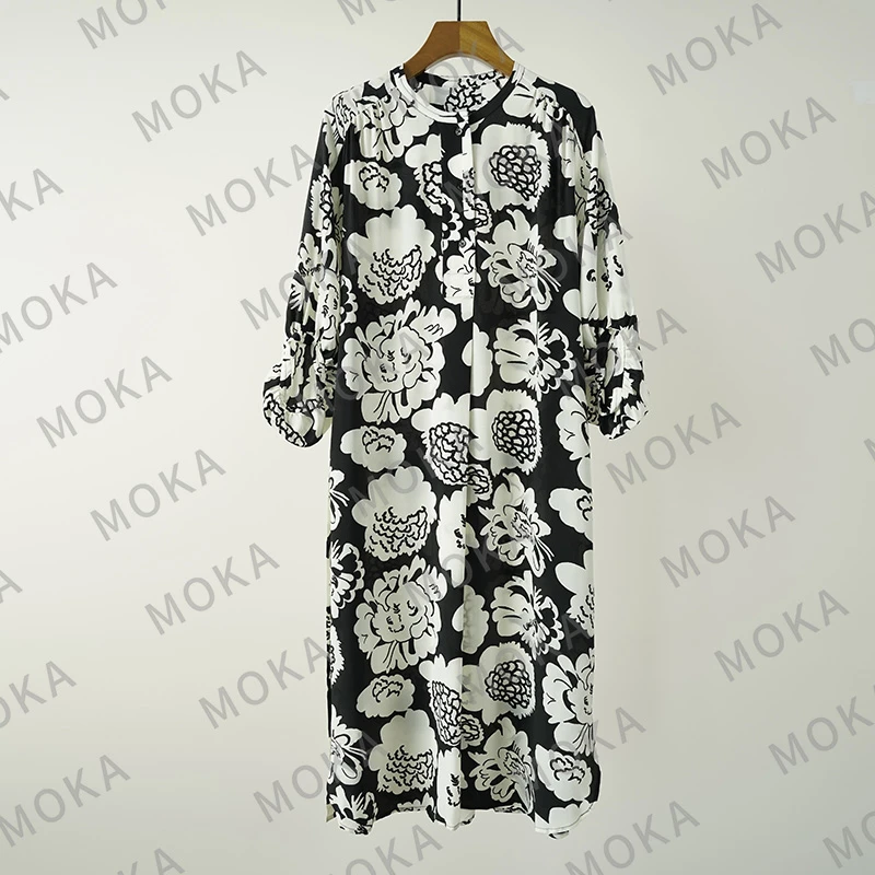 100%桑蚕丝砂洗双绉歇大裙摆收腰连衣裙（240775）20922