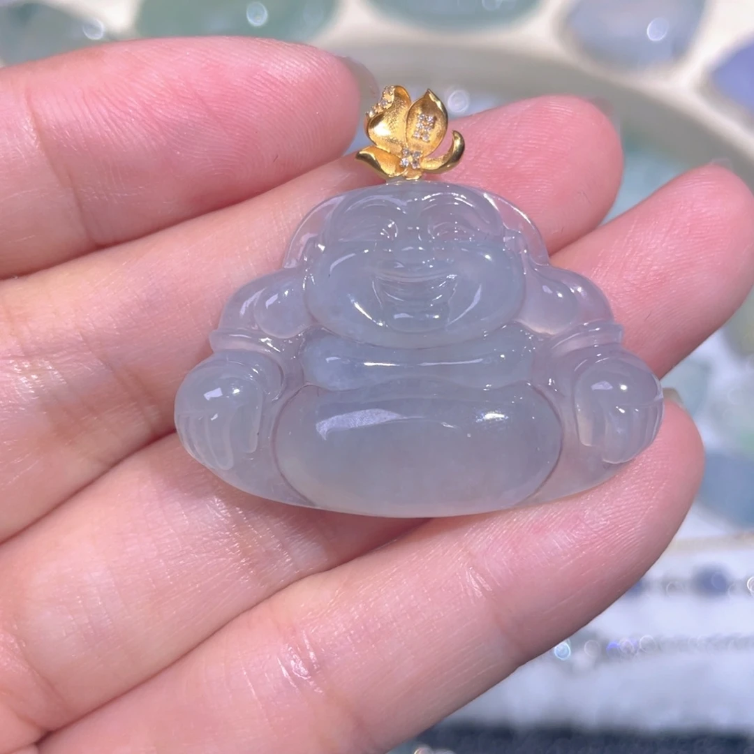 颈饰18K金镶嵌翡翠翡翠